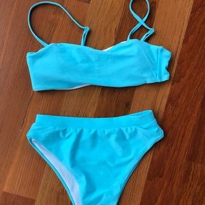 Women’s Two Piece High Waisted Swimsuit Blue